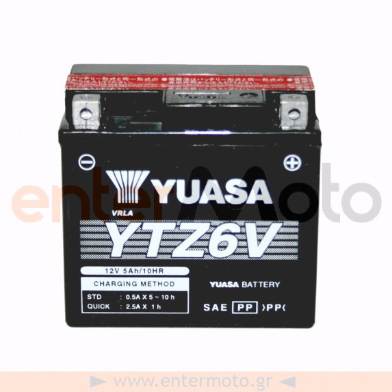 Μπαταρία Μηχανής Yuasa YTZ6V 12V 5.2Ah