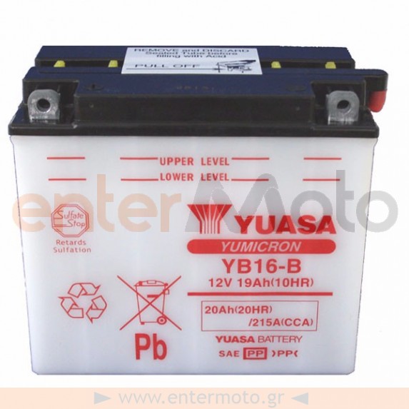 Μπαταρία μηχανής Yuasa YB16-B 12V 19Ah