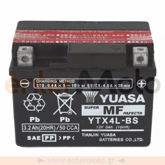 Μπαταρία μηχανής Yuasa YTX4L-BS 12V 3.2Ah
