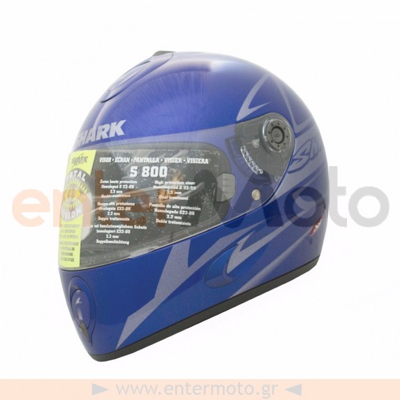 Κράνος μηχανής Shark S800 Fusion Tec Μπλε