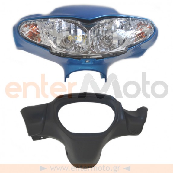 Φανάρι μπροστινό για Yamaha Crypton R 115cc μαζί με καπάκια (Φαναριού/Κοντέρ) Μπλέ χρώμα