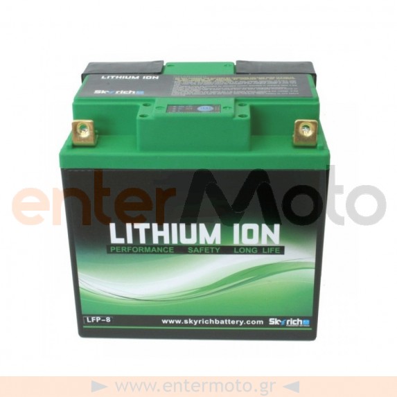 Μπαταρία λιθίου ιόντων Skyrich Lithium 4 πόλοι LFP-8 8Ah 480A (CCA)