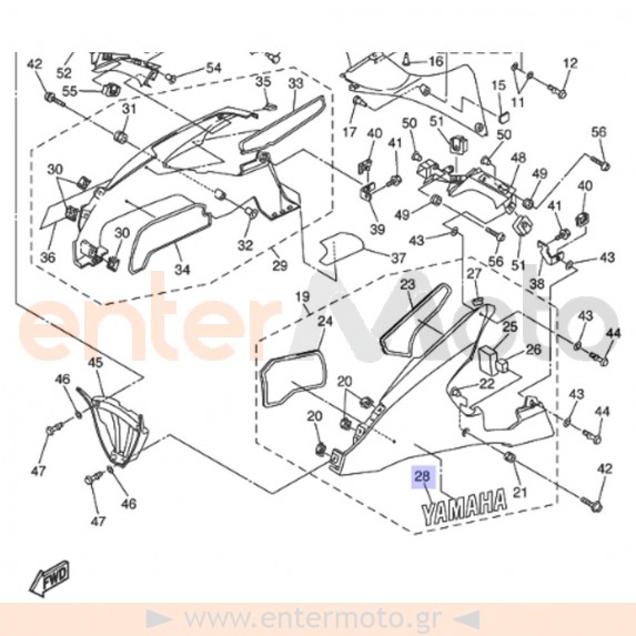 Γνήσιο αυτοκόλλητο καρίνας για Yamaha YZF-R1 (5JJ-2153E-30)