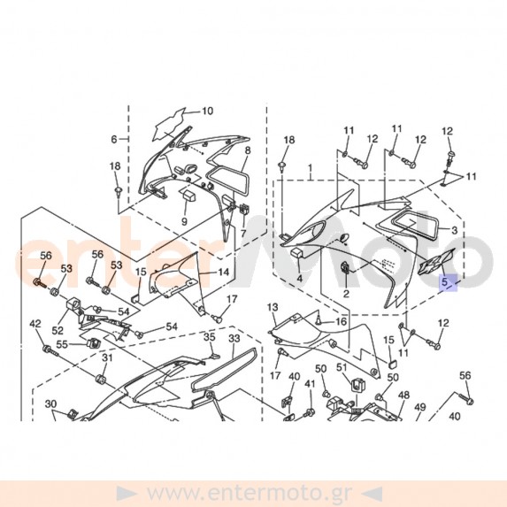 Γνήσιο αυτοκόλλητο για Yamaha YZF-R1 (5VY-2834C-60)