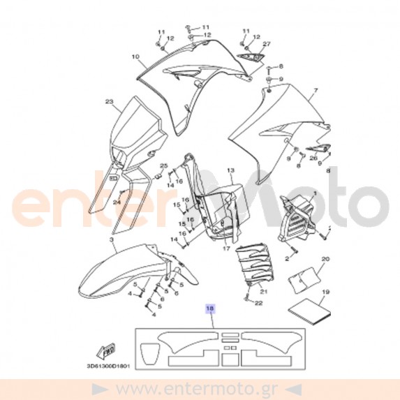 Γνήσια αυτοκόλλητα για Yamaha XT 125R (3D6-F4230-20)