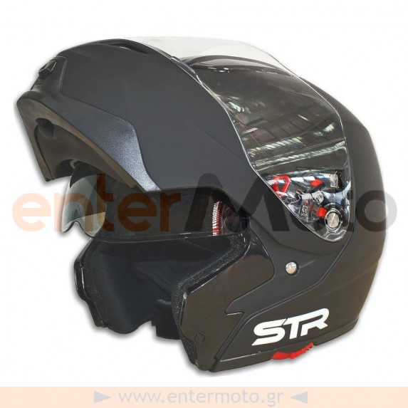 Σπαστό κράνος μηχανής STR Flipper Matt Black