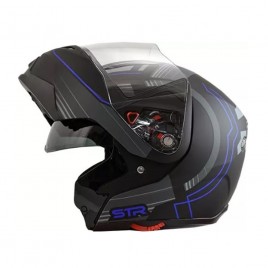Σπαστό κράνος μηχανής STR Flipper Matt Black/ Blue
