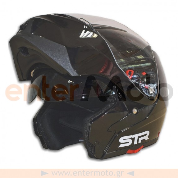 Σπαστό κράνος μηχανής STR Flipper Black