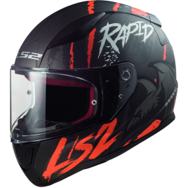 ΚΡΑΝΟΣ LS2 FF353 RAPID RAVEN MATT BLACK WHITE RED