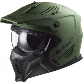 Σπαστό κράνος μηχανής LS2 Drifter Matt Military Green