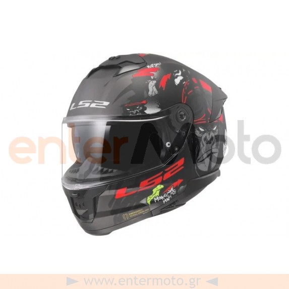 Κράνος LS2 FF808 Stream II Angry Monkey Matt Black Red