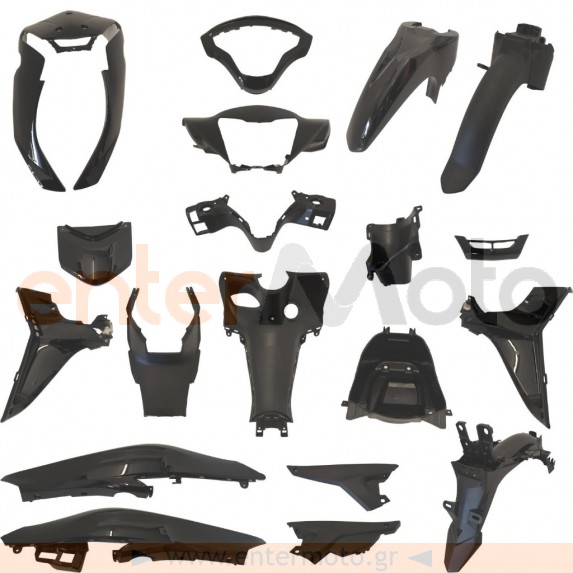 Πλαστικά Σετ (Κουστούμι) Μαύρο Χρώμα Για Yamaha Crypton S 115